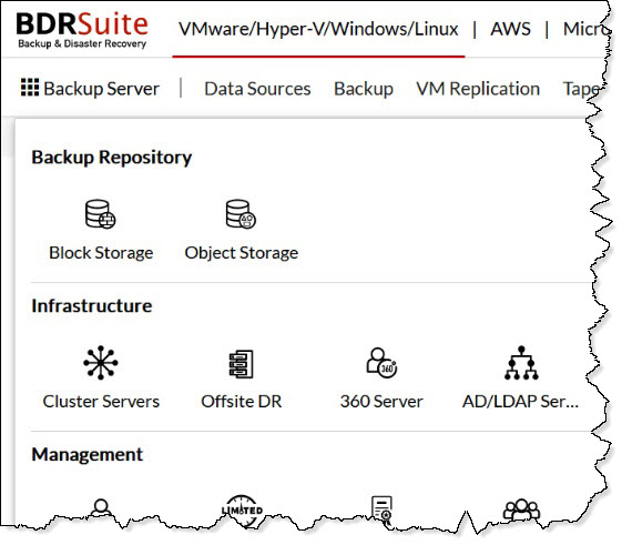 BDRSuite Backup Server Web Console