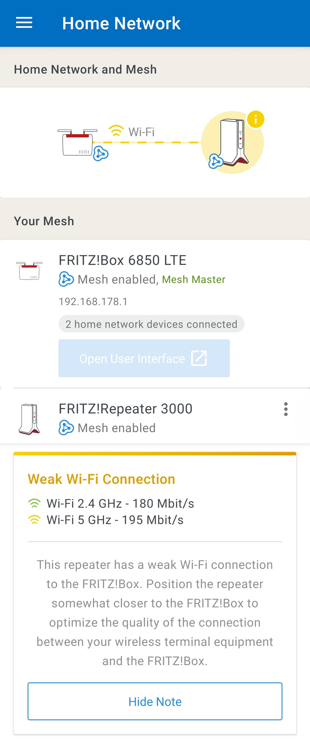 Android App Fritz!Repeater 3000 test